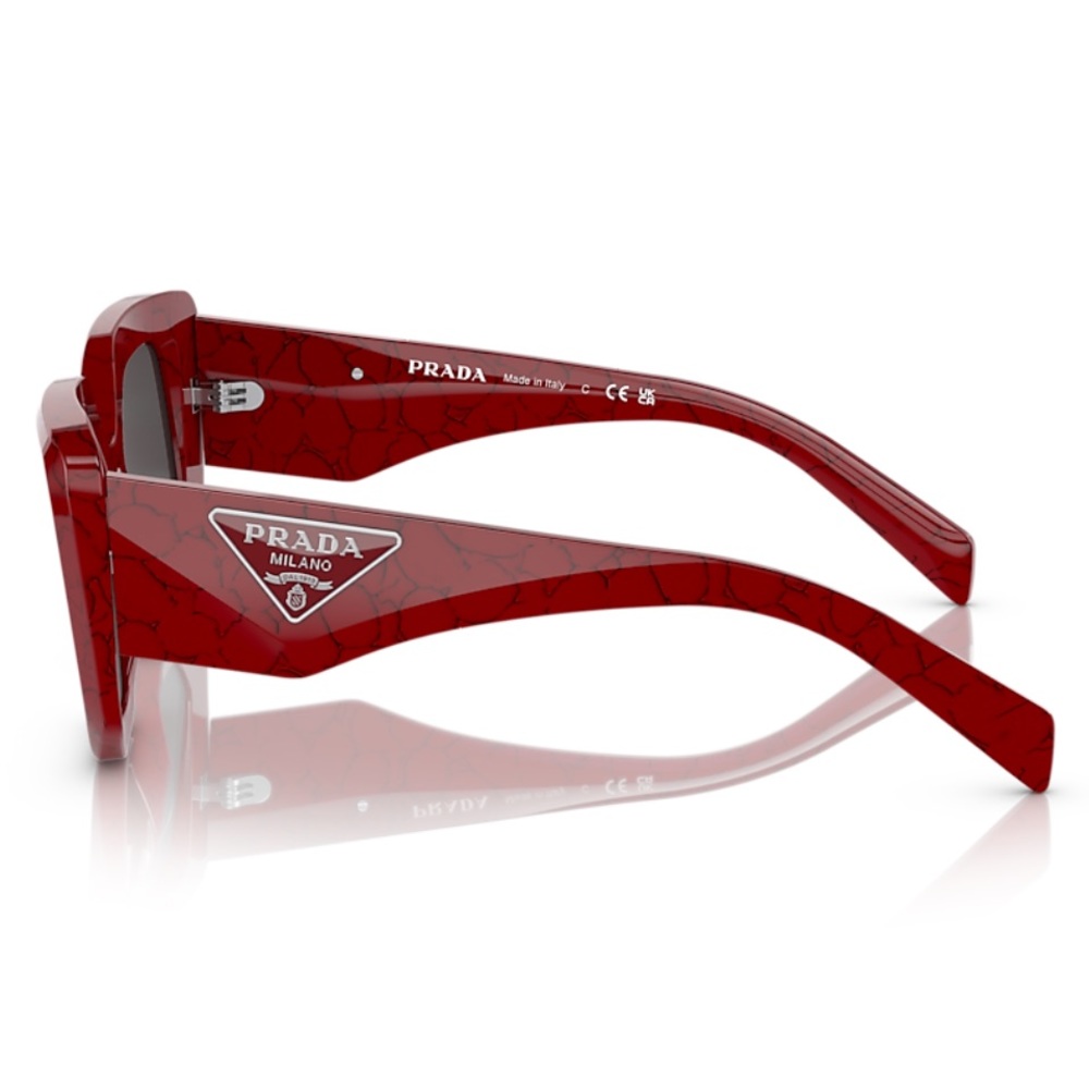 Prada Red Marble Cat Eye Symbole Sunglasses PR 14ZS - Picture 12 of 16